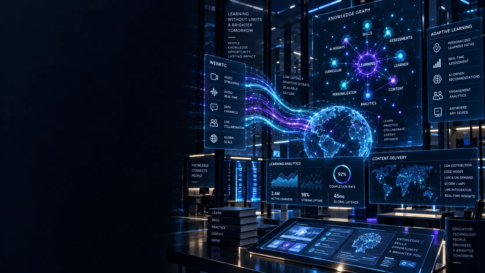 Education & EdTech Systems Engineering Multi-tenant learning management topology and real-time adaptive classroom streaming architecture
