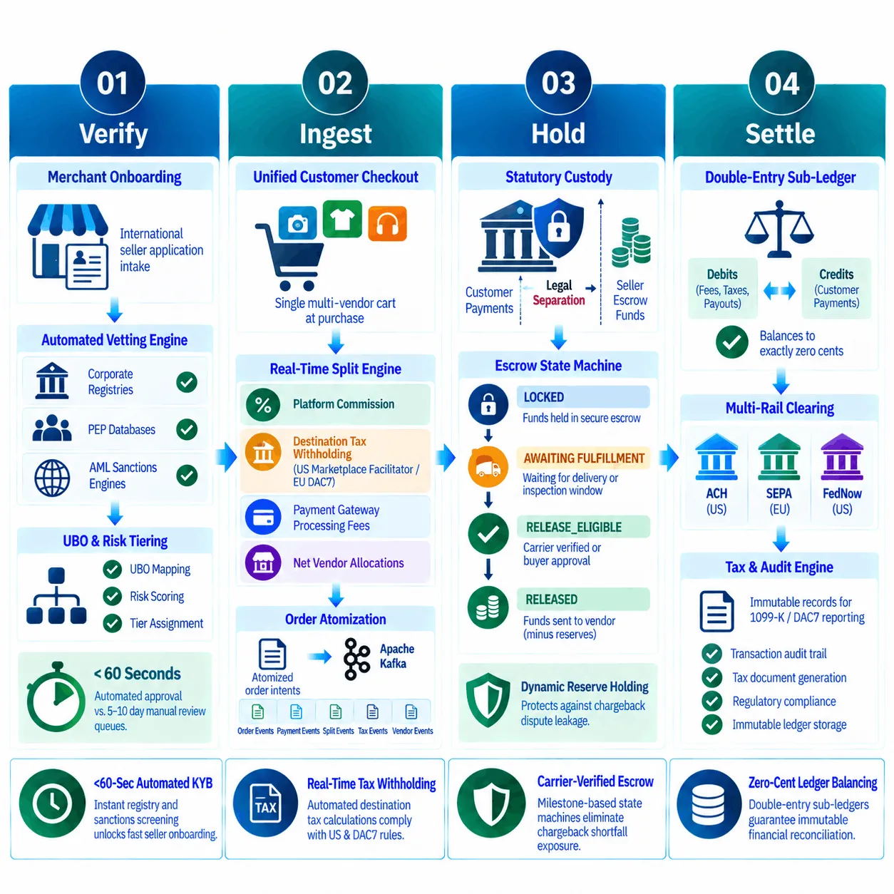 Multi-Vendor Marketplace Settlement Architecture Diagram