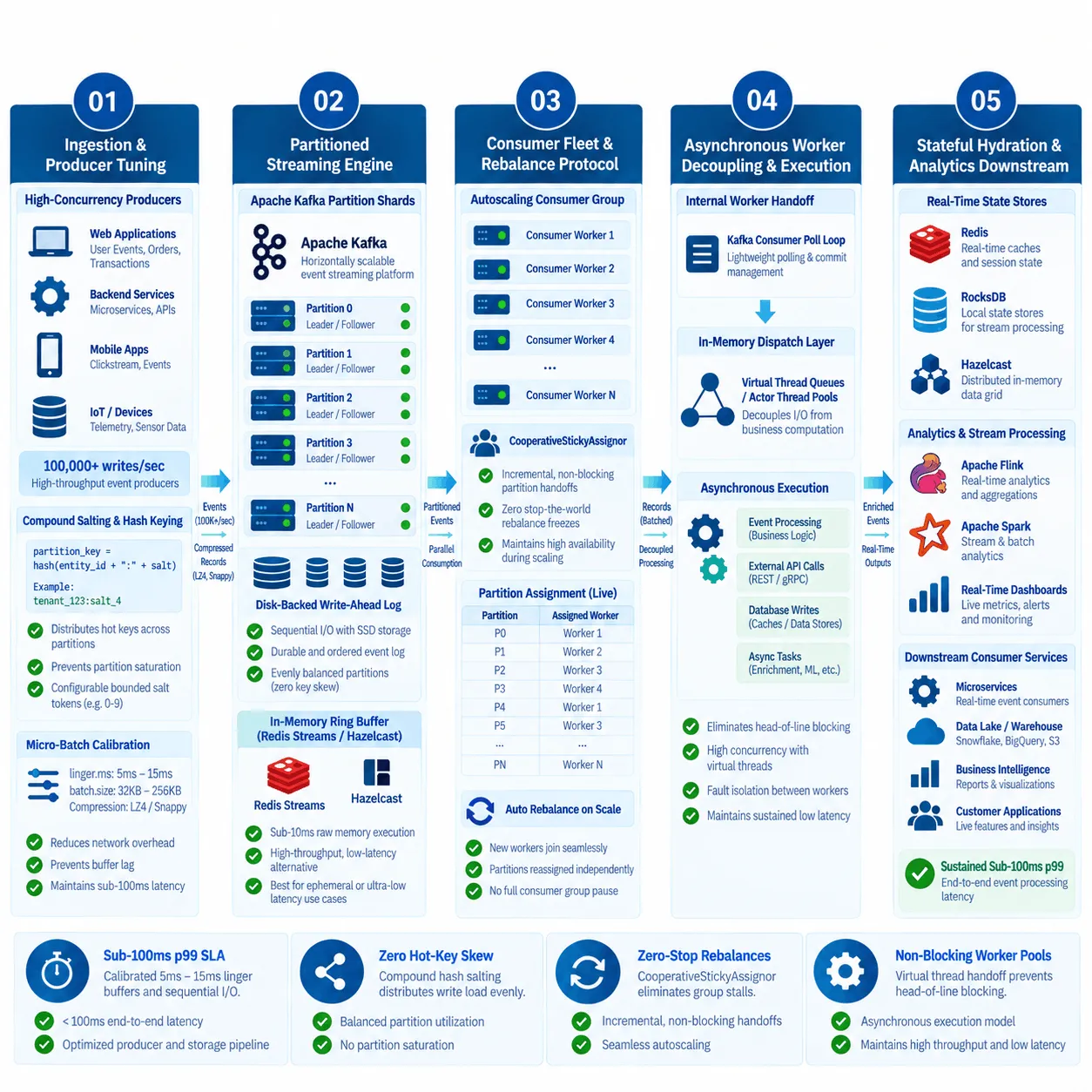 Sub-100ms Event Streaming Partitioning Architecture Diagram